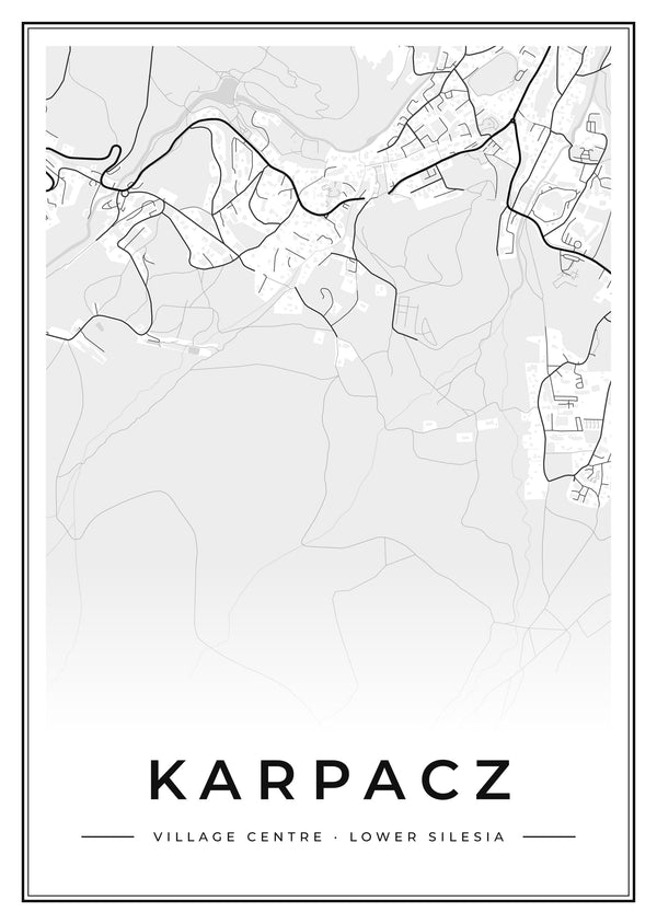 Karpacz Village Centre Street Map Poster