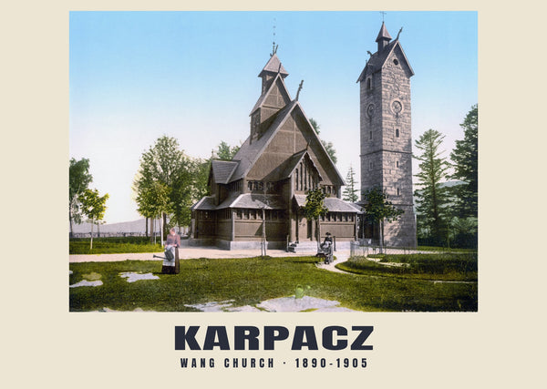Wang church, Karpacz — 1890–1905 · Vintage photochrom print