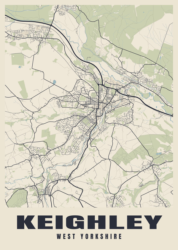 Keighley Street Map Poster