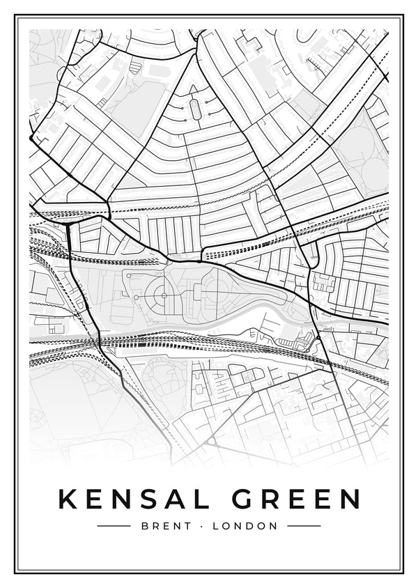 Kensal Green Street Map Poster