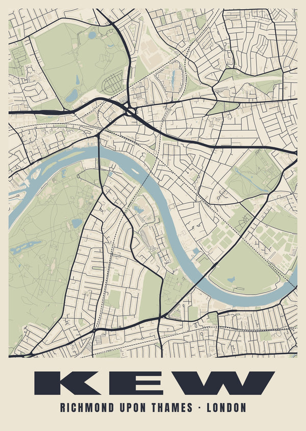Kew Heritage Street Map Poster