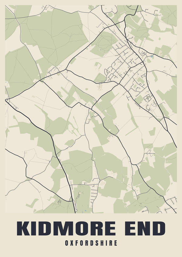 Kidmore End Street Map Poster