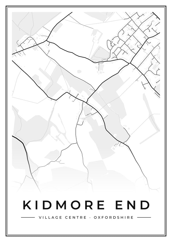 Kidmore End Village Centre Street Map Poster