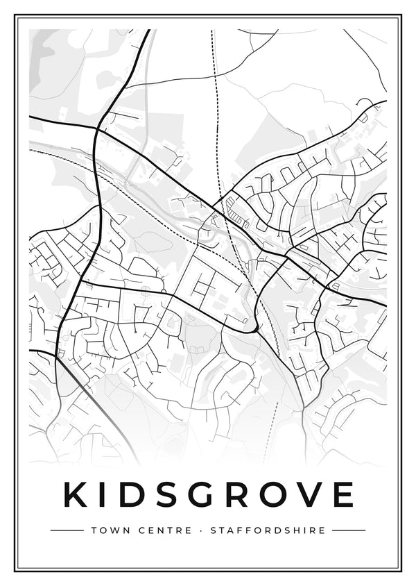 Kidsgrove Town Centre Street Map Poster