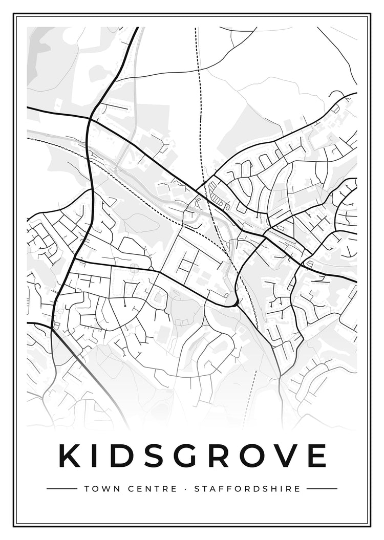 Kidsgrove Town Centre Street Map Poster
