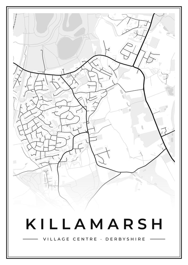 Killamarsh Village Centre Street Map Poster