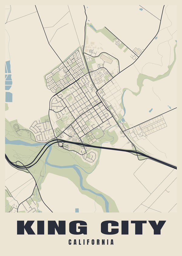King City Street Map Poster
