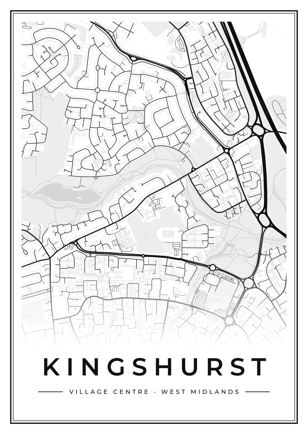Kingshurst Village Centre Street Map Poster