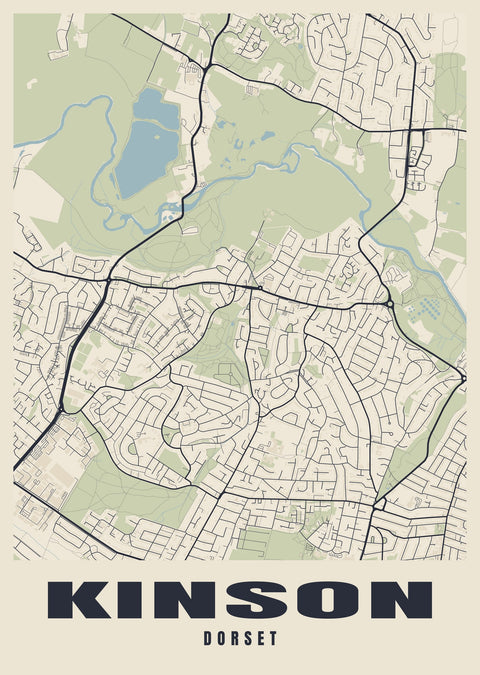 Kinson Street Map Poster