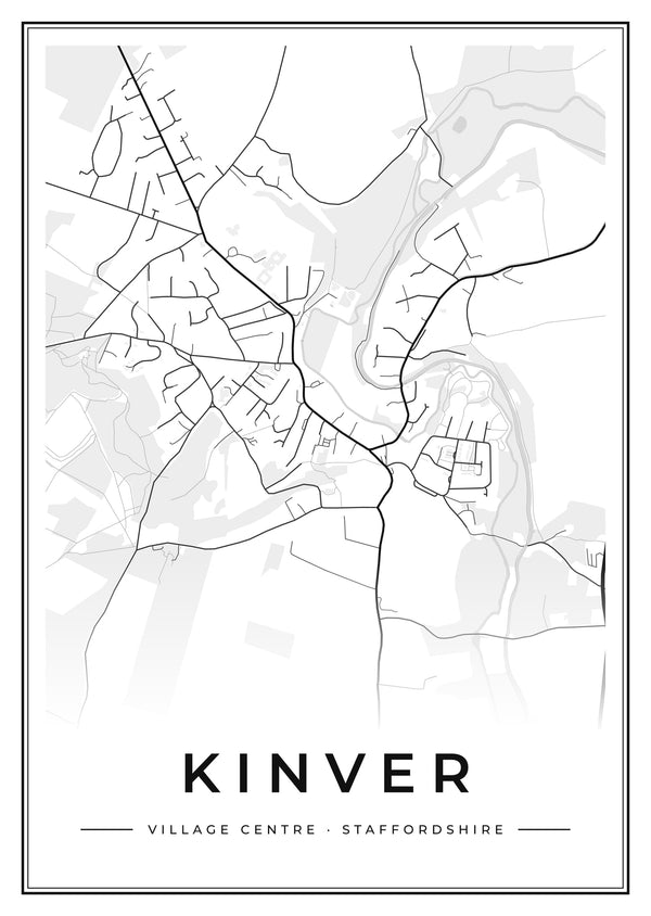 Kinver Village Centre Street Map Poster