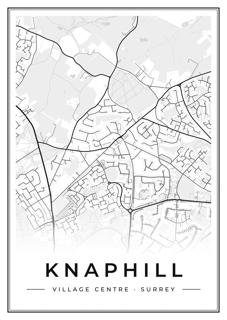 Knaphill Village Centre Street Map Poster