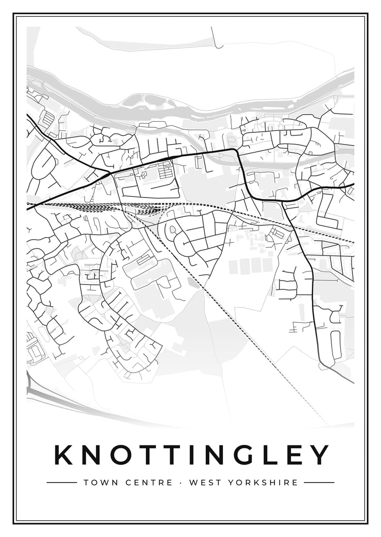 Knottingley Town Centre Street Map Poster