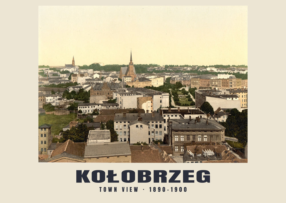 Town View, Kołobrzeg — 1890–1900 · Vintage photochrom print