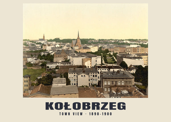 Town View, Kołobrzeg — 1890–1900 · Vintage photochrom print