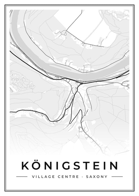 Königstein Village Centre Street Map Poster