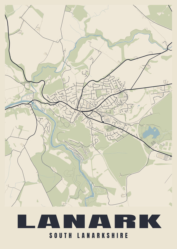 Lanark Street Map Poster