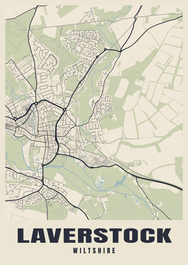 Laverstock Street Map Poster