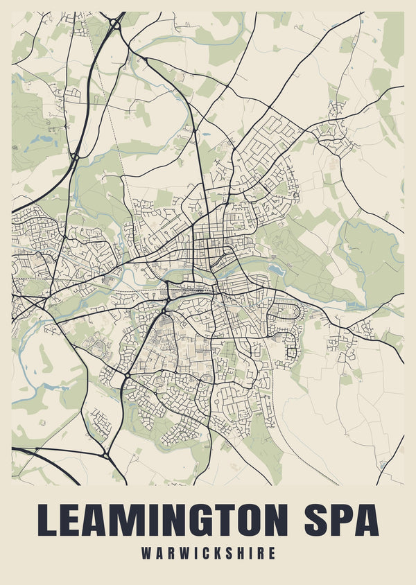 Leamington Spa Street Map Poster