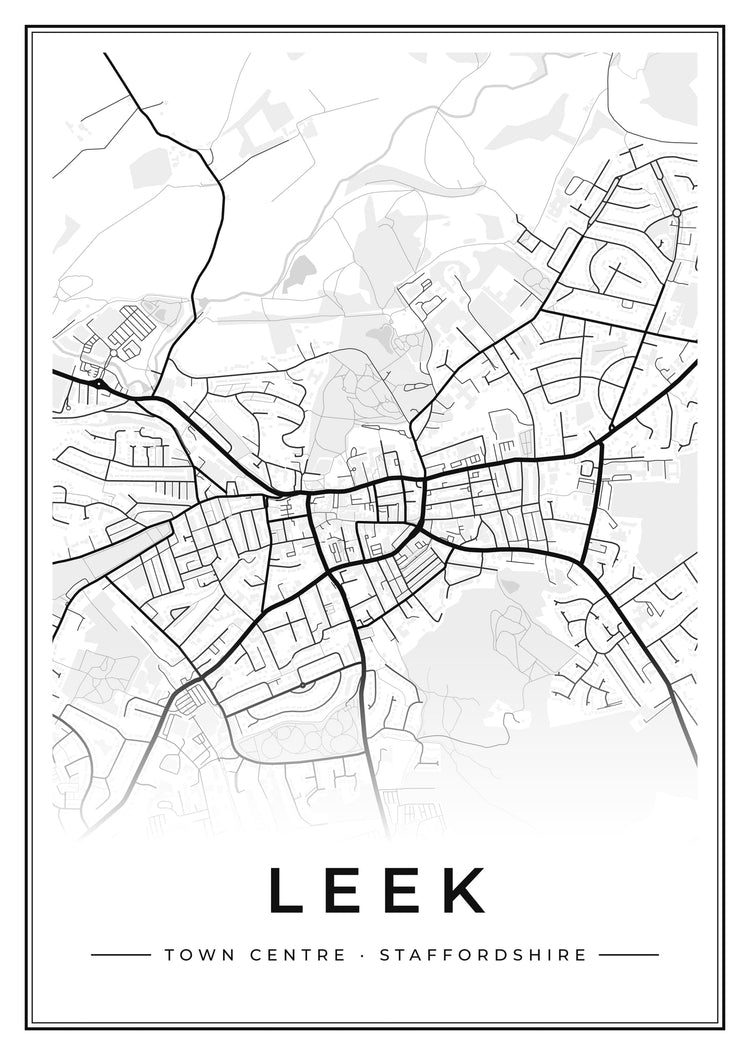Leek Town Centre Street Map Poster