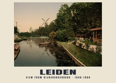 Rijnsburgerburg view, Leiden — 1890–1900 · Vintage photochrom print
