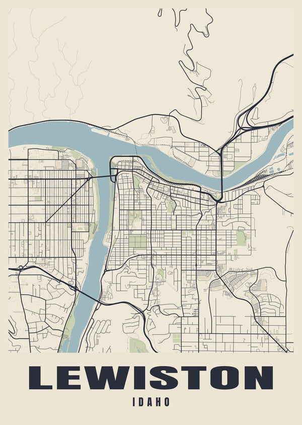 Lewiston Street Map Poster