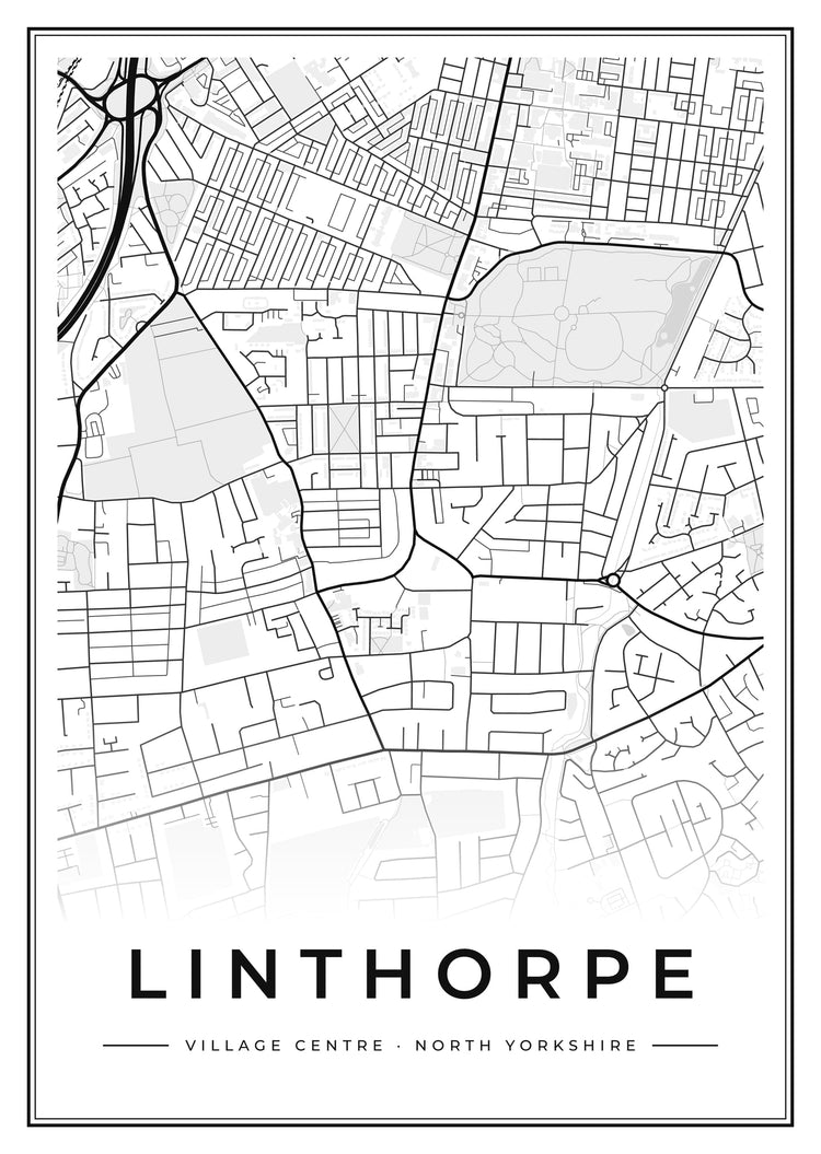 Linthorpe Village Centre Street Map Poster