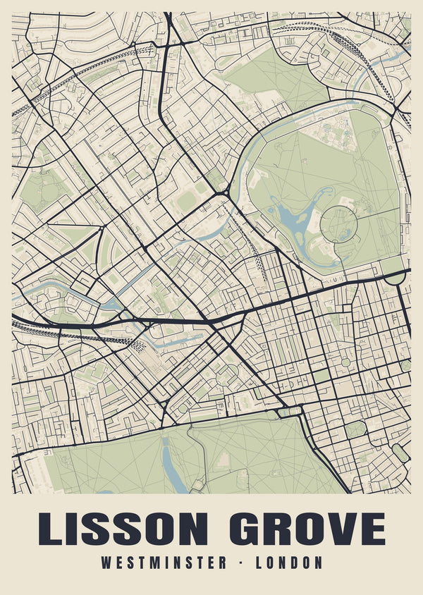 Lisson Grove Heritage Street Map Poster