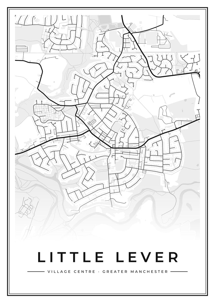 Little Lever Village Centre Street Map Poster