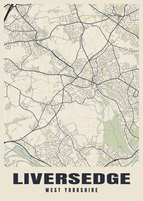 Liversedge Street Map Poster