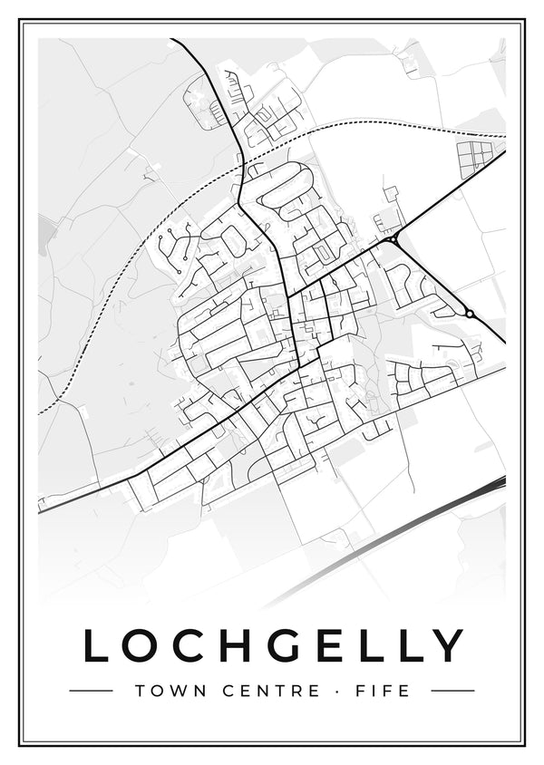 Lochgelly Town Centre Street Map Poster
