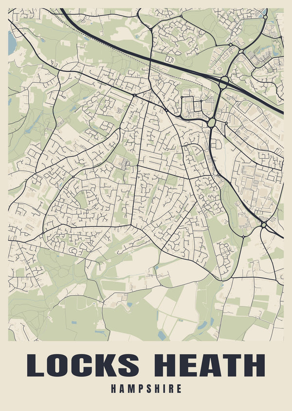 Locks Heath Street Map Poster