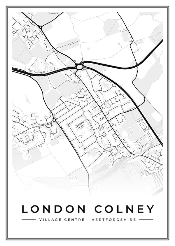 London Colney Village Centre Street Map Poster