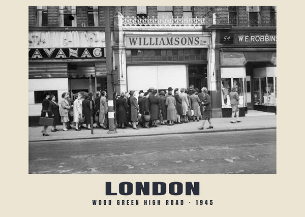 Wood Green High Road, London, 1945 Heritage Print