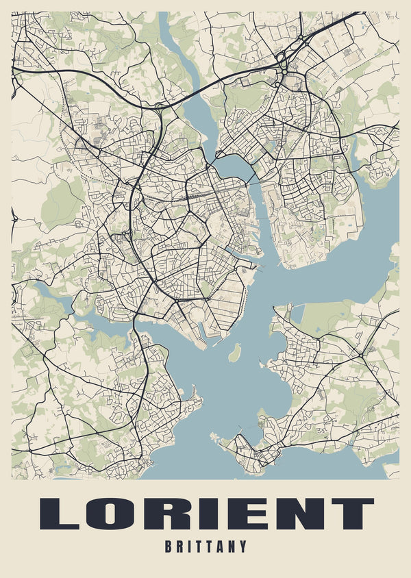 Lorient Street Map Poster