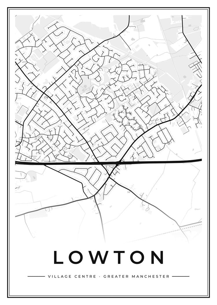 Lowton Village Centre Street Map Poster