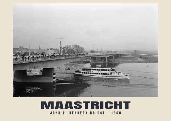 John F. Kennedy Bridge, Maastricht — 1968 · Historic photograph print