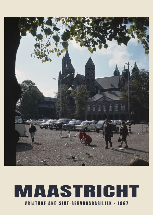 Vrijthof and Sint-Servaasbasiliek, Maastricht — 1967 · Historic photograph print