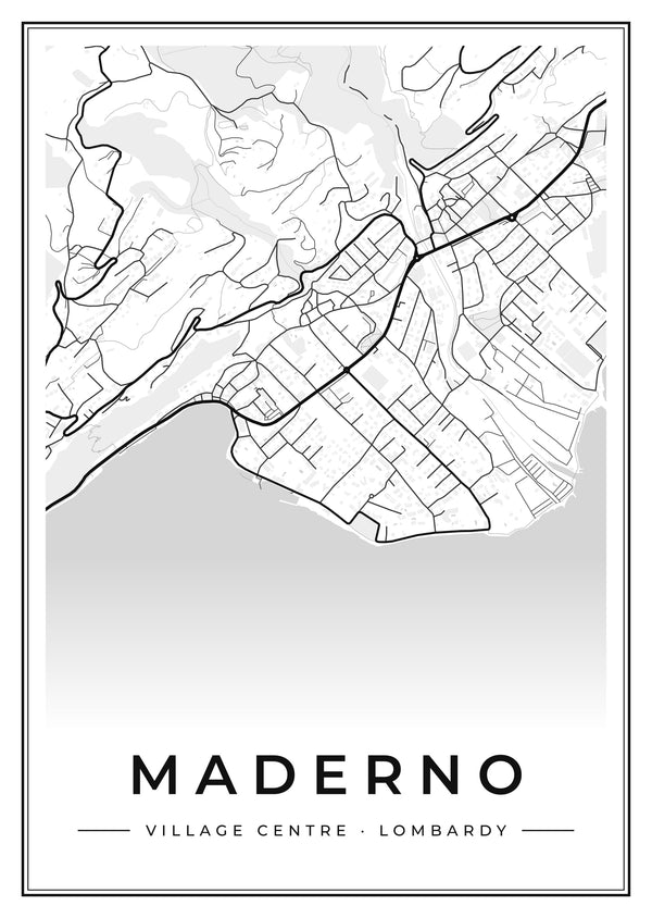 Maderno Village Centre Street Map Poster