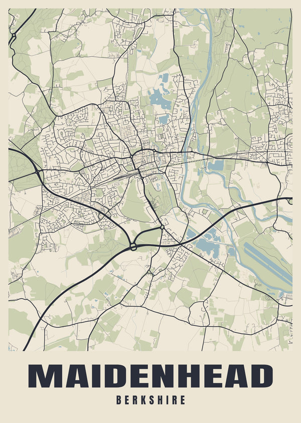 Maidenhead Street Map Poster