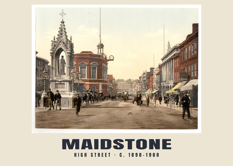 High Street, Maidstone, c. 1890–1900 Heritage Print