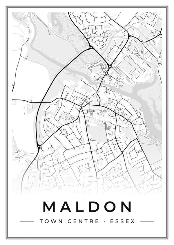 Maldon Town Centre Street Map Poster
