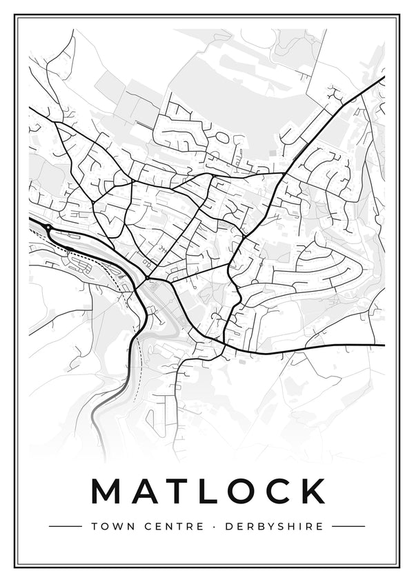 Matlock Town Centre Street Map Poster