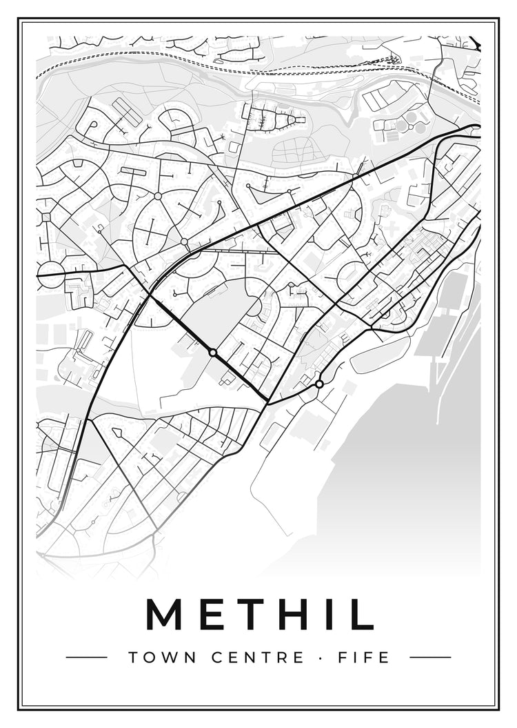 Methil Town Centre Street Map Poster