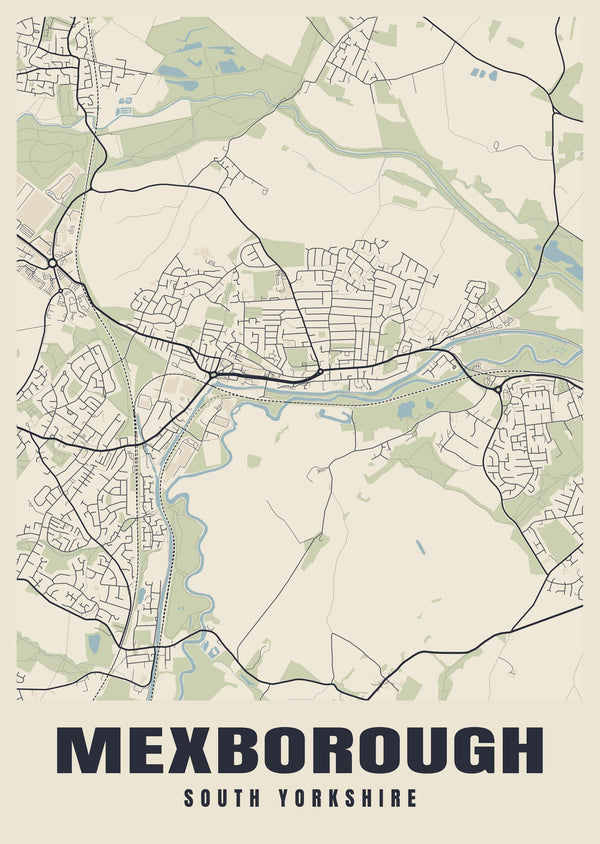 Mexborough Street Map Poster
