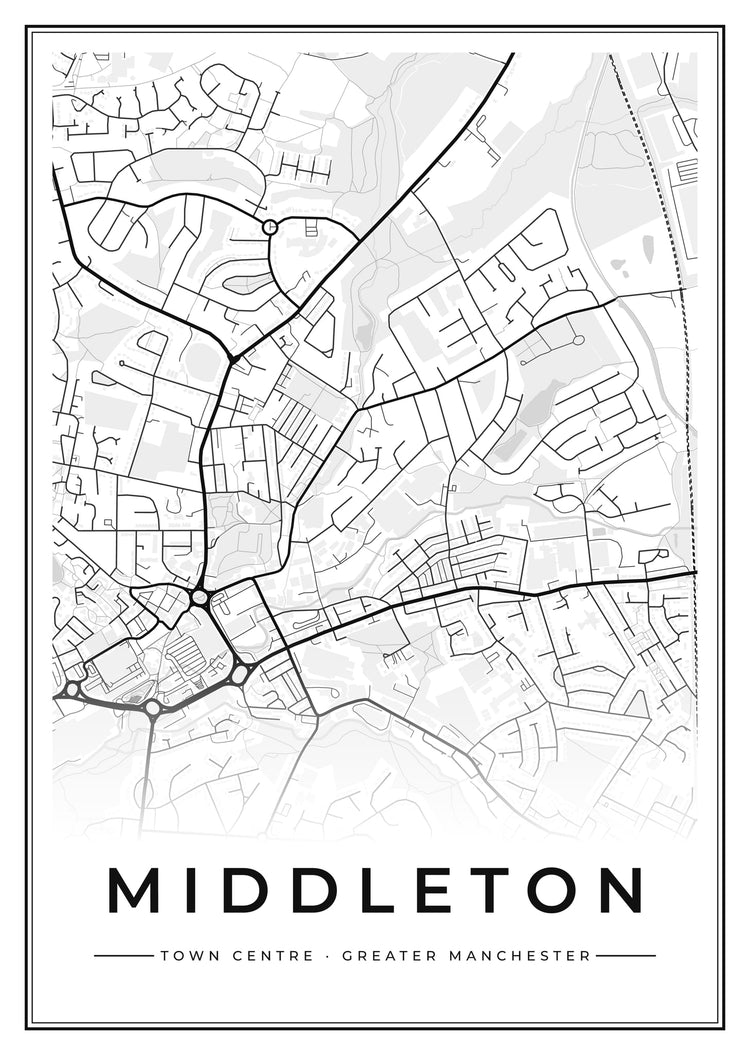 Middleton Town Centre Street Map Poster