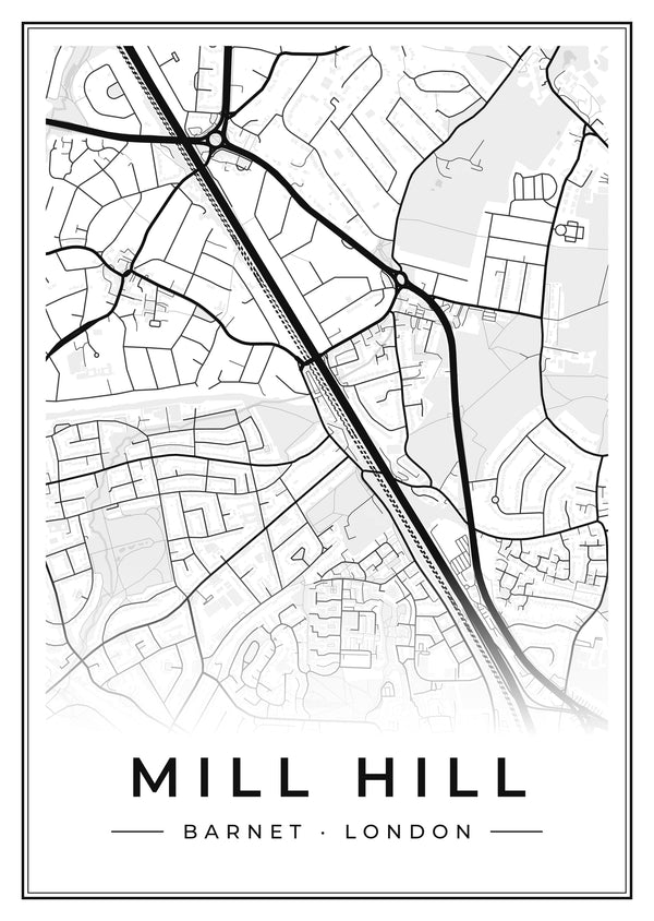 Mill Hill Street Map Poster