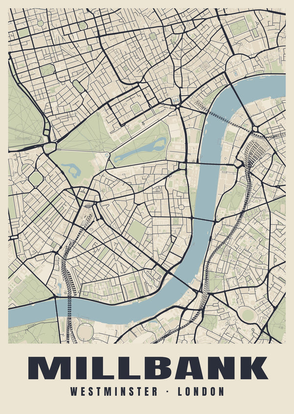 Millbank Heritage Street Map Poster