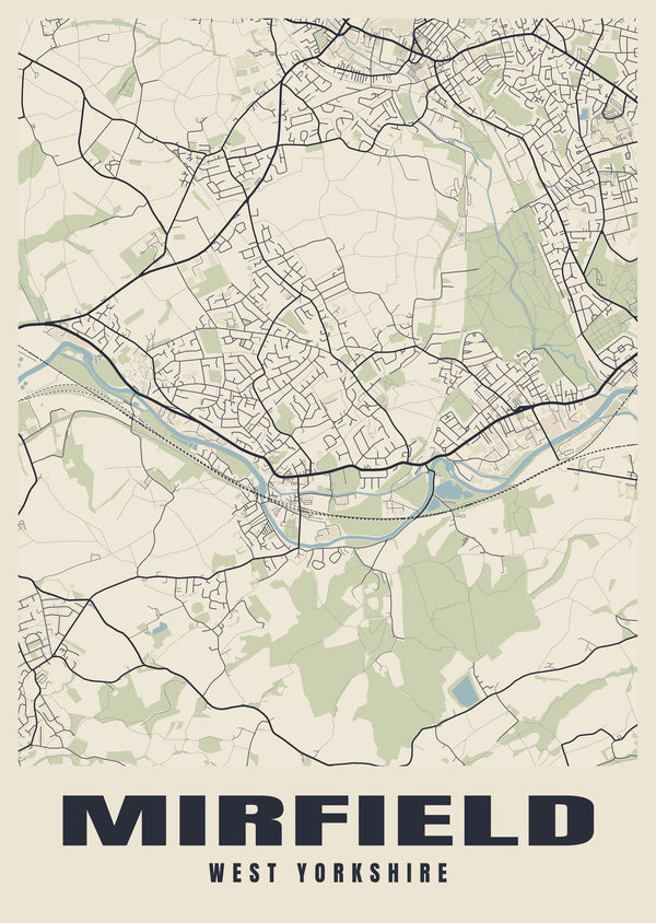 Mirfield Street Map Poster
