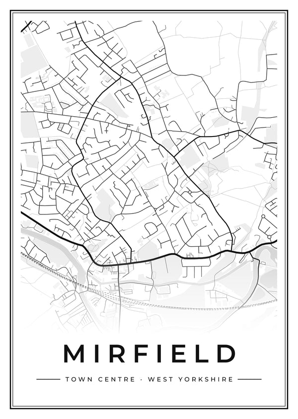 Mirfield Town Centre Street Map Poster
