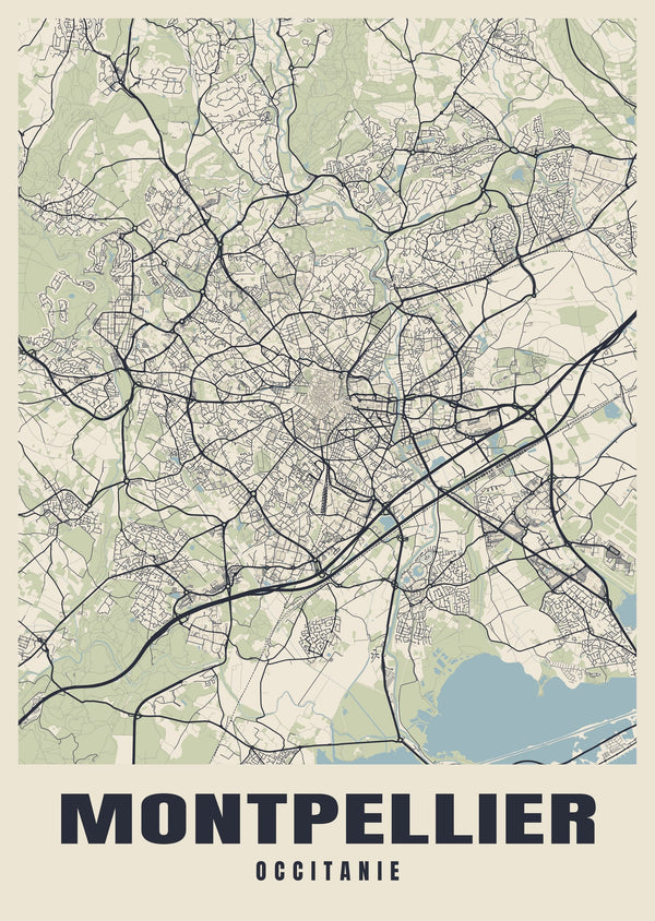 Montpellier Street Map Poster